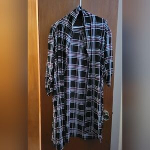 Plaid Women's Blouse - Black and Purple